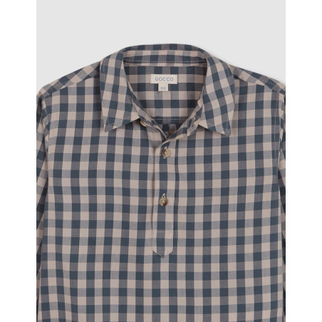 Camisa cuadros tapeta corta verde | Gocco