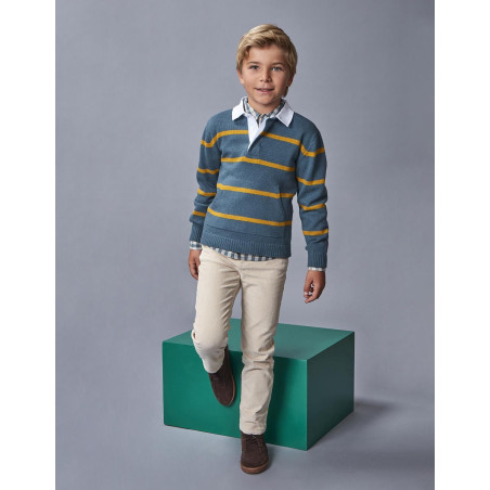 Pantalón 5 bolsillos de pana piedra | Gocco