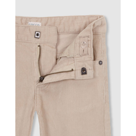 Pantalón 5 bolsillos de pana piedra | Gocco