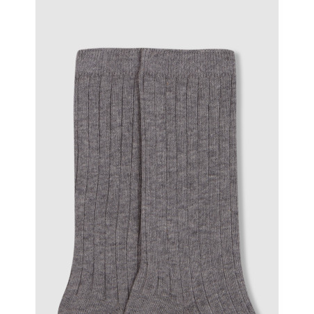 Calcetines canalé gris | Gocco
