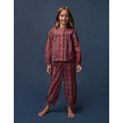 Pijama navidad de cuadro tartan con vivo a contraste rojo