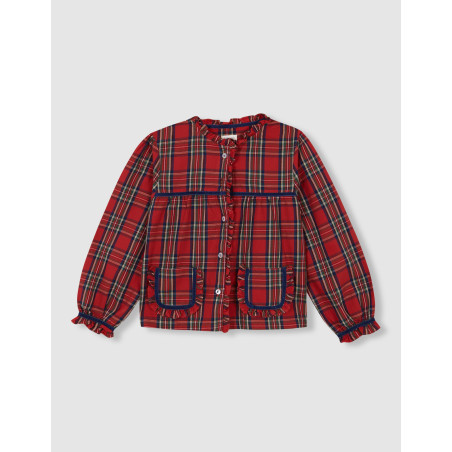 Pijama navidad de cuadro tartan con vivo a contraste rojo