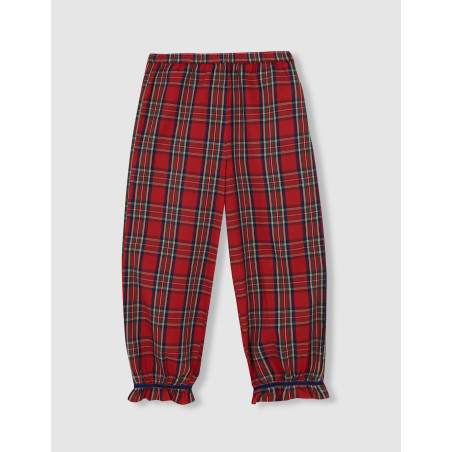 Pijama navidad de cuadro tartan con vivo a contraste rojo