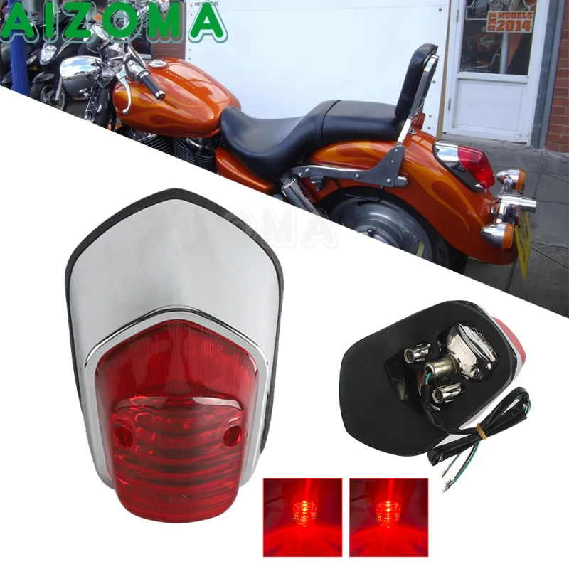 Luz traseira de freio para motocicleta, luz de parada para yamaha harley kawasaki vulcan 650 900 honda shadow sabre gl vt 1100 1