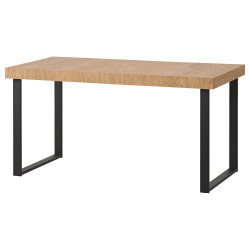 TARSELE mesa extensible, chapa roble/negro, 150/200x80 cm - IKEA