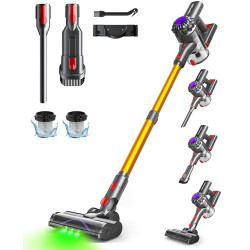 VACTechPro V15 Aspiradora sin Cable,35kPa Aspirador de Mano,6 en 1 Inalámbrica con 35minutos de autonomía y batería extraíbl