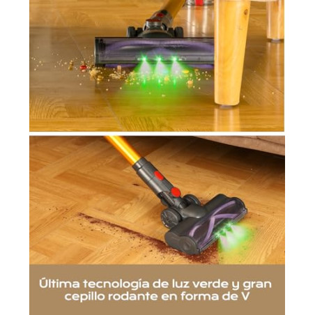 VACTechPro V15 Aspiradora sin Cable,35kPa Aspirador de Mano,6 en 1 Inalámbrica con 35minutos de autonomía y batería extraíbl