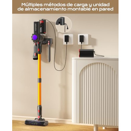 VACTechPro V15 Aspiradora sin Cable,35kPa Aspirador de Mano,6 en 1 Inalámbrica con 35minutos de autonomía y batería extraíbl