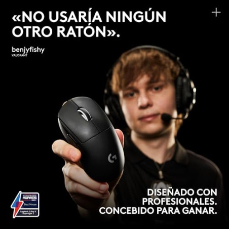 Logitech G Pro X Superlight 2c, ratón inalámbrico Compacto para Gaming, 53g, Calidad Profesional, 5 Botones programables, Sens