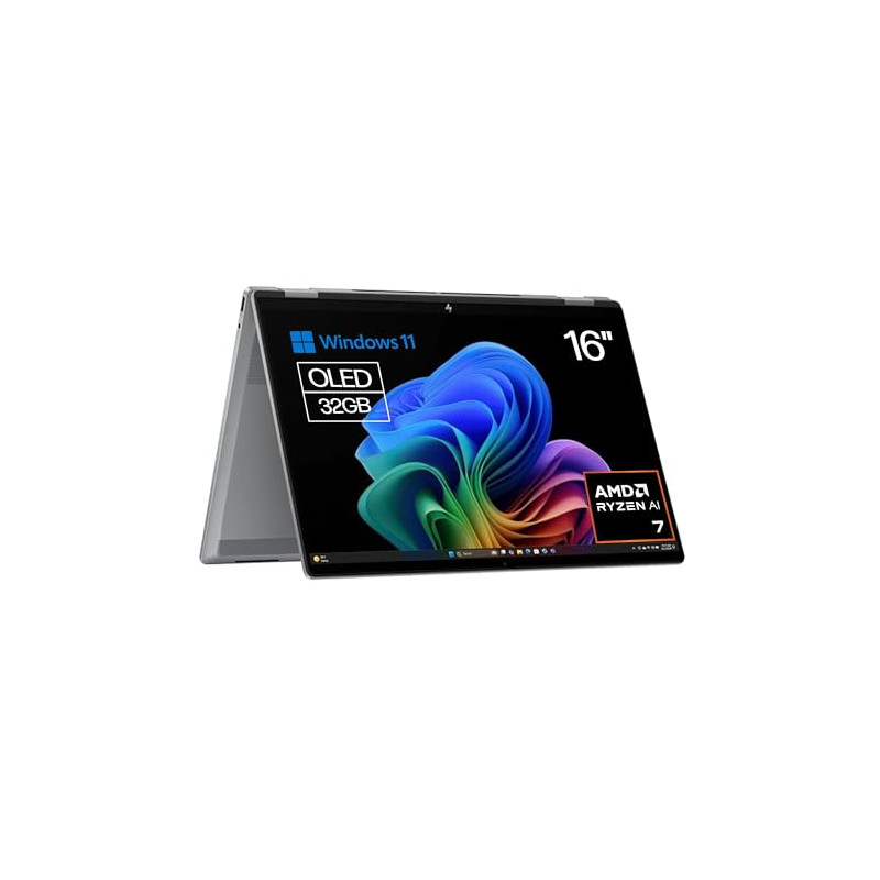 HP OmniBook Ultra Flip 14-fh0002ns - Ordenador Portátil Convertible de 14" OLED 2.8K 120Hz Intel Ultra 7-258V, 32GB RAM, 1 TB,