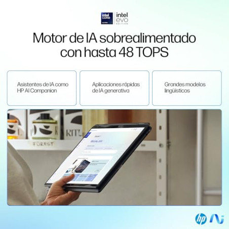 HP OmniBook Ultra Flip 14-fh0002ns - Ordenador Portátil Convertible de 14" OLED 2.8K 120Hz Intel Ultra 7-258V, 32GB RAM, 1 TB,