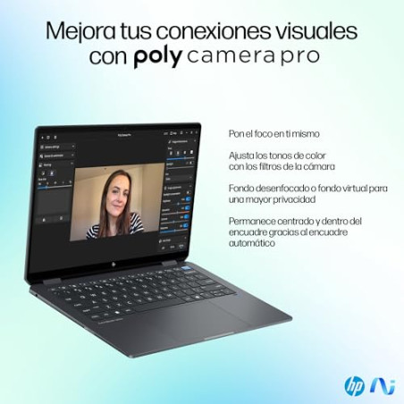 HP OmniBook Ultra Flip 14-fh0002ns - Ordenador Portátil Convertible de 14" OLED 2.8K 120Hz Intel Ultra 7-258V, 32GB RAM, 1 TB,