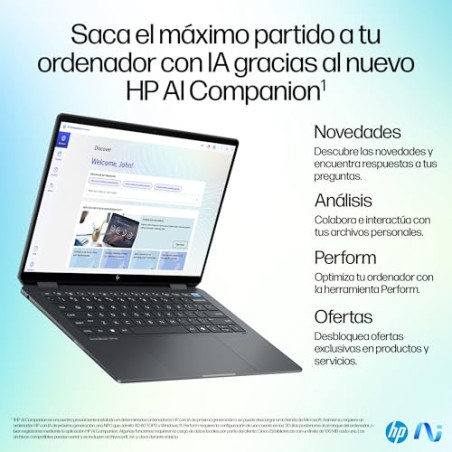 HP OmniBook Ultra Flip 14-fh0002ns - Ordenador Portátil Convertible de 14" OLED 2.8K 120Hz Intel Ultra 7-258V, 32GB RAM, 1 TB,