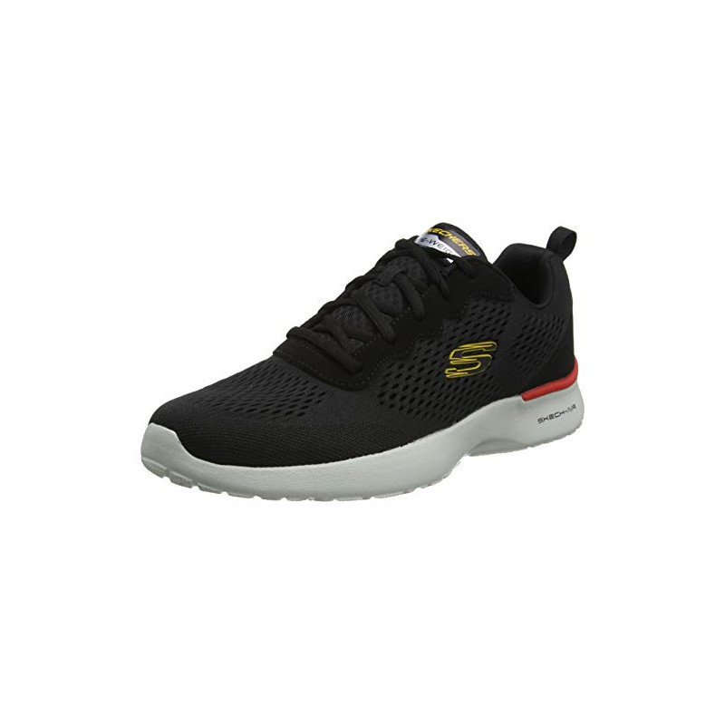 Skechers Skech-Air Dynamight Tuned Up, Zapatillas de Deporte Hombre, Black Engineered Mesh PU Gray Trim, 42 EU