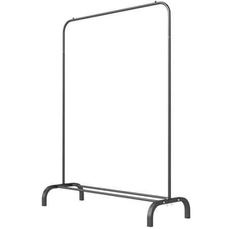 T-LOVENDO.ES Perchero Burro Ropa Resistente, Estable y Estrecho. Sin Ruedas, Con balda Zapatero. Color Negro