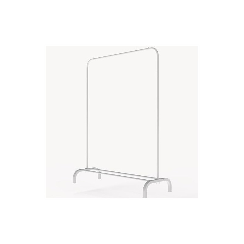 T-LOVENDO.ES Perchero Burro Ropa Resistente, Estable y Estrecho. Sin Ruedas, Con balda Zapatero. Color Blanco.