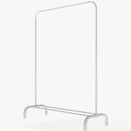 T-LOVENDO.ES Perchero Burro Ropa Resistente, Estable y Estrecho. Sin Ruedas, Con balda Zapatero. Color Blanco.