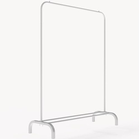 T-LOVENDO.ES Perchero Burro Ropa Resistente, Estable y Estrecho. Sin Ruedas, Con balda Zapatero. Color Blanco.