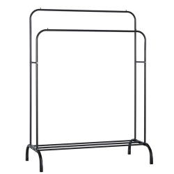 Perchero burro doble de metal con barras para colgar ropa y base inferior para zapatos o cajas | Estructura resistente, diseño 