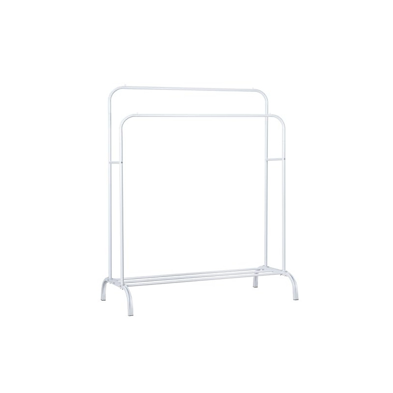 Perchero burro doble de metal con barras para colgar ropa y base inferior para zapatos o cajas | Estructura resistente, diseño 