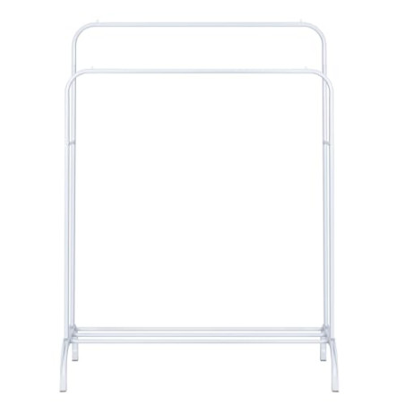 Perchero burro doble de metal con barras para colgar ropa y base inferior para zapatos o cajas | Estructura resistente, diseño 