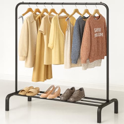 T-LOVENDO.ES Perchero Burro Ropa Resistente | Estable y Estrecho | Sin Ruedas | Con balda Zapatero | Capacidad de carga 30kg | F