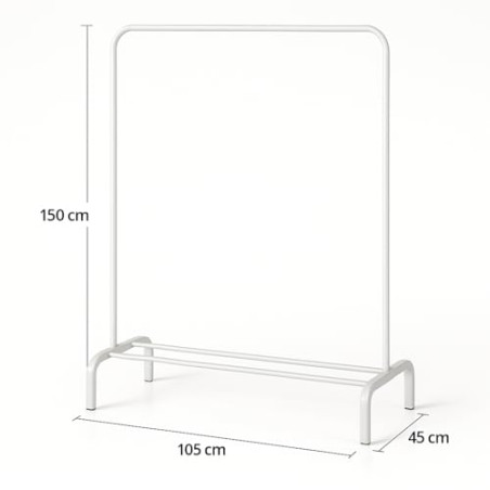 T-LOVENDO.ES Perchero Burro Ropa Resistente | Estable y Estrecho | Sin Ruedas | Con balda Zapatero | Capacidad de carga 30kg | F