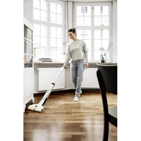 Kärcher Fregona eléctrica EWM 2, fregona sin cable con 2 rodillos giratorios de microfibra, duración de la batería: aprox. 2