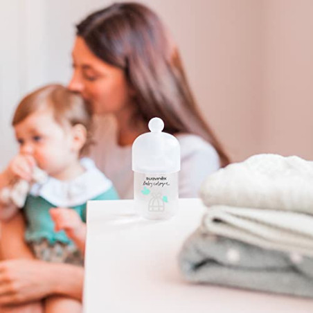 Suavinex, Regalo Baby Cologne 100 ml + Formato Viaje 50 ml + Peluche para Bebé - Colonia Baja en Alcohol para Niños, No Mancha