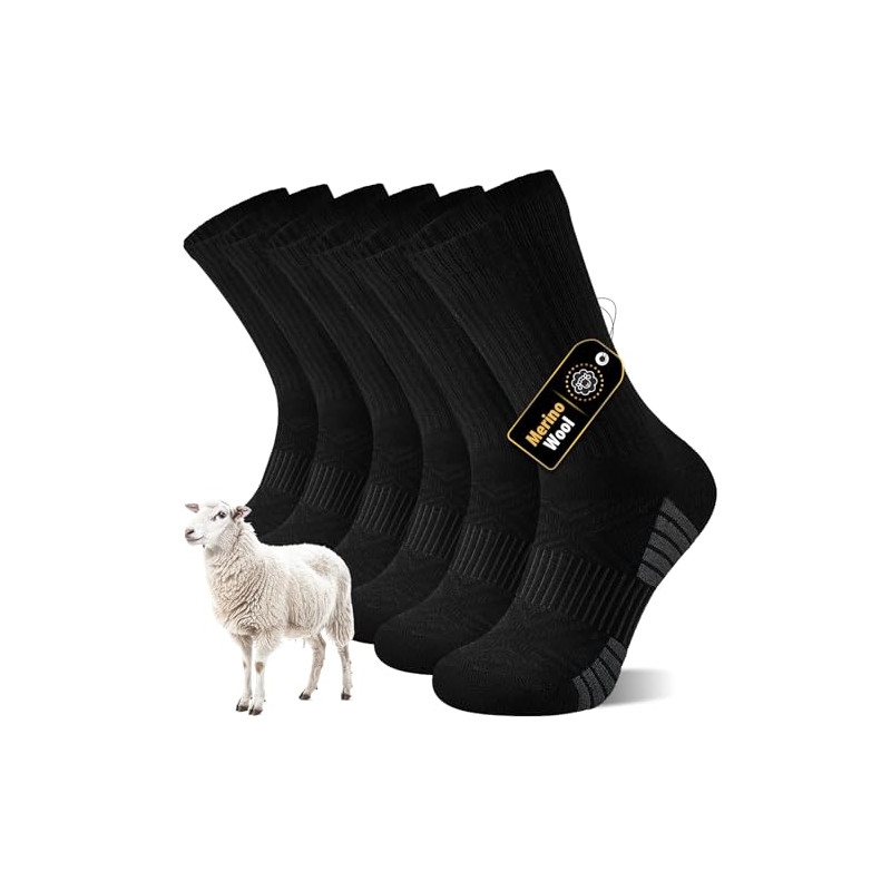 inaWarm Calcetines de merino para hombre y mujer, 3 pares, cálidos calcetines de lana, calcetines térmicos transpirables, calc
