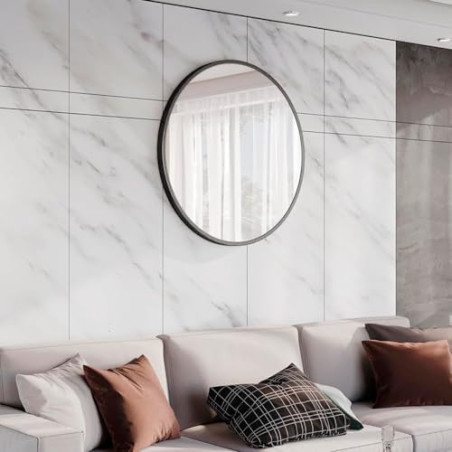 Marctani Espejo Redondo con Marco de Metal - Espejos Decorativos de Pared Elegante y Moderno - Espejo Entrada Recibidor - Ideal 