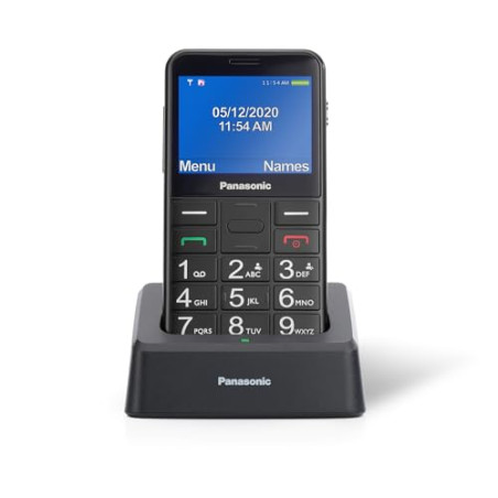 Panasonic KX-TU155EXBN Teléfono Móvil para Personas Mayores, Llamada Prioritaria, Teléfono con Botones Grandes, Compatible co