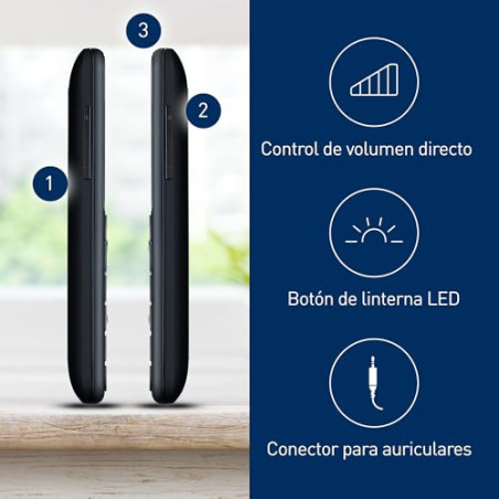 Panasonic KX-TU155EXBN Teléfono Móvil para Personas Mayores, Llamada Prioritaria, Teléfono con Botones Grandes, Compatible co
