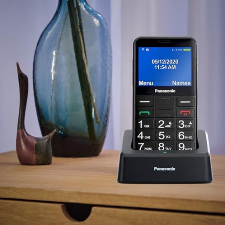 Panasonic KX-TU155EXBN Teléfono Móvil para Personas Mayores, Llamada Prioritaria, Teléfono con Botones Grandes, Compatible co
