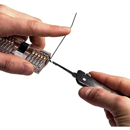 Juego de Ganzúas Cerrajería Profesional 7 en 1 con Cerradura para Puertas de Bombín Cerradura Transparente 2 en 1 de LockCowb