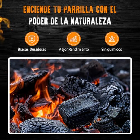 Carbon Vegetal Barbacoa Carbon Barbacoa Carbón 100% Sin Humo Ni Aditivos Carbón Vegetal De Encina Premium Ideal Sin Humo Barba