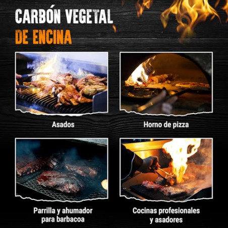 Carbon Vegetal Barbacoa Carbon Barbacoa Carbón 100% Sin Humo Ni Aditivos Carbón Vegetal De Encina Premium Ideal Sin Humo Barba