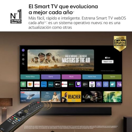 LG 65QNED84A6C - TV 65", QNED 4K, Smart TV, WebOS 25, Super Upscaling, Dolby Vision y Atmos, Alexa/Google Assistant, Negro