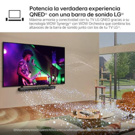 LG 65QNED84A6C - TV 65", QNED 4K, Smart TV, WebOS 25, Super Upscaling, Dolby Vision y Atmos, Alexa/Google Assistant, Negro