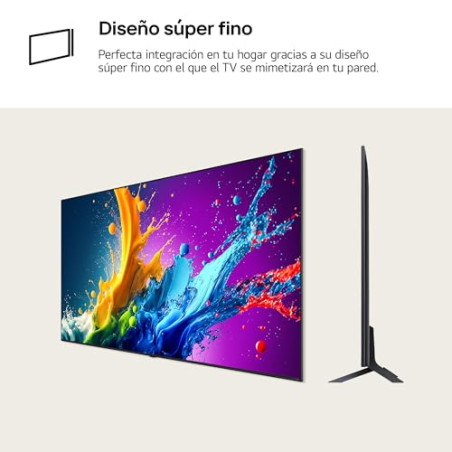 LG 65QNED84A6C - TV 65", QNED 4K, Smart TV, WebOS 25, Super Upscaling, Dolby Vision y Atmos, Alexa/Google Assistant, Negro