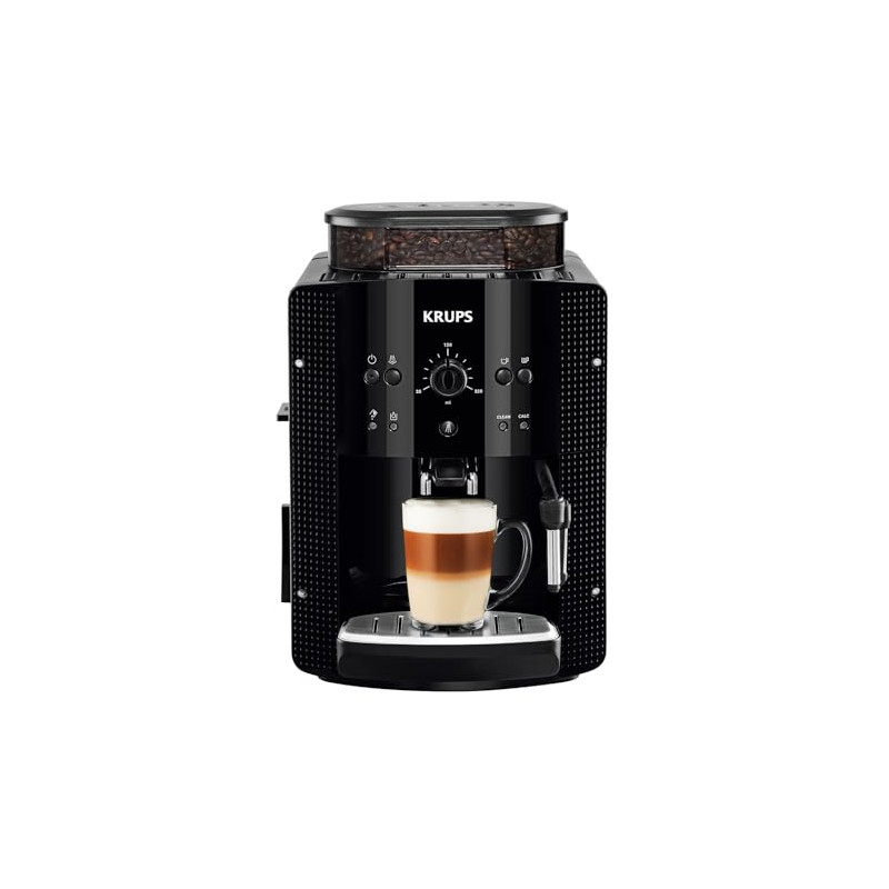 Krups Roma - Cafetera superautomática, molinillo cónico de metal, con selección e intensidad de café, Boquilla vapor, 2 boqu