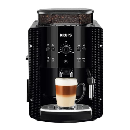 Krups Roma - Cafetera superautomática, molinillo cónico de metal, con selección e intensidad de café, Boquilla vapor, 2 boqu