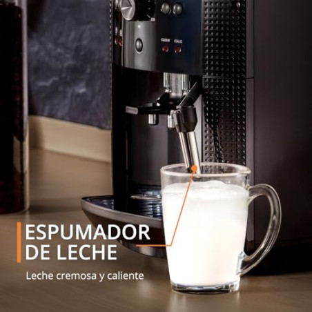 Krups Roma - Cafetera superautomática, molinillo cónico de metal, con selección e intensidad de café, Boquilla vapor, 2 boqu