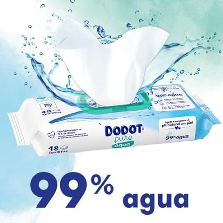 Dodot Toallitas Aqua Pure para Bebé, 1.296 Toallitas, Ayuda a restaurar el pH natural de la piel, 99% agua
