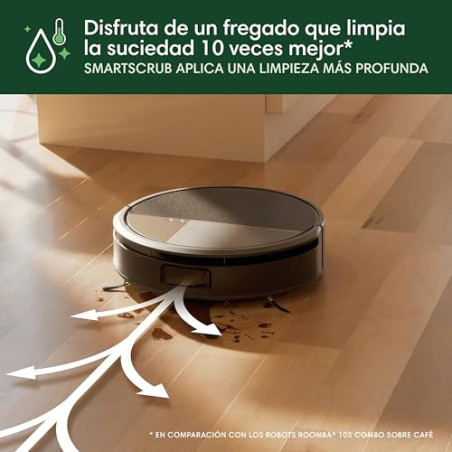 iRobot Roomba MAX 705 Combo con Base AutoWash multifunción y Agua Caliente, Rodillo de fregado PowerSpin Extensible, Cubierta P