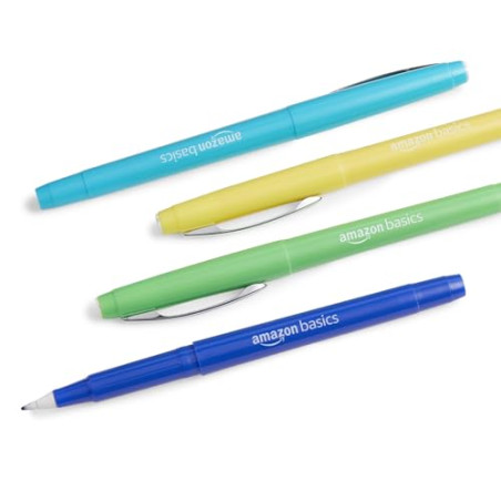 Amazon Basics Rotuladores de punta de fieltro, colores surtidos, paquete de 12