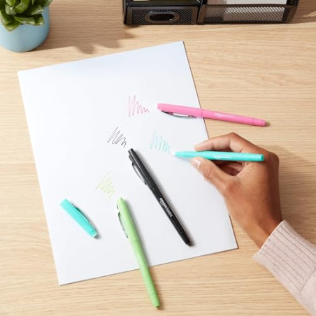 Amazon Basics Rotuladores de punta de fieltro, colores surtidos, paquete de 12