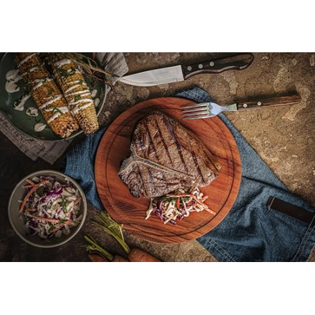 Tramontina Juego de Cuchillos Jumbo para Carne BBQ 12 cm Polywood Castaño FSC® 4 pzas