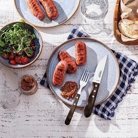 Tramontina Juego de Cuchillos Jumbo para Carne BBQ 12 cm Polywood Castaño FSC® 4 pzas