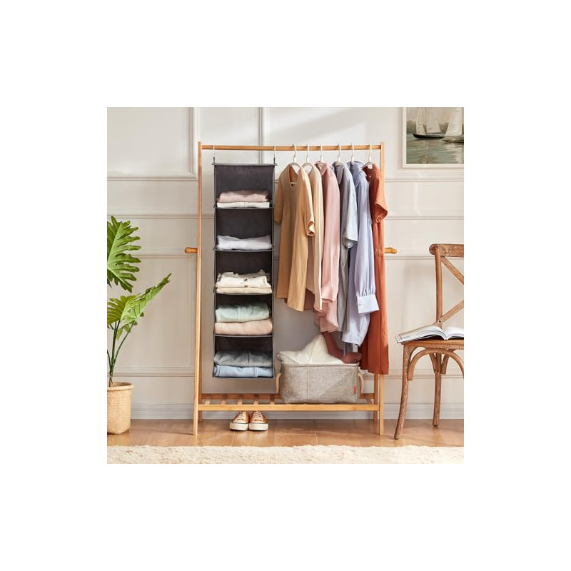 Lifewit Juego de 3 Organizador Armario Colgante con 5 Estantes y 2 Ganchos Fuertes, Estantes de Almacenamiento para Armario, Org